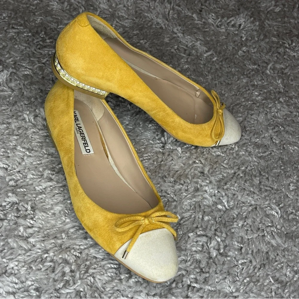 Karl Lagerfeld Yellow and Cream Women's Shoes - Picture 2 of 9